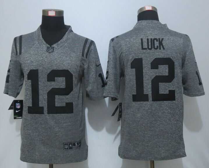 Nike Limited Indianapolis Colts #12 Luck Men's Stitched Gridiron Gray Jerseys,We sell and wholesale Nike Limited Indianapolis Colts #12 Luck Men's Stitched Gridiron Gray Jerseys on line form chian!